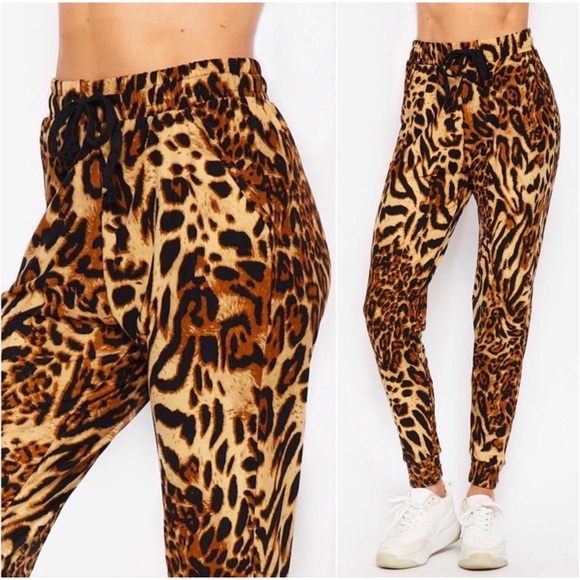 Blossom Boutique Pants - 1 LEFT! Ultra Buttery Soft Wild Leopard Stretchy Leggings Everyday Casual Jogger